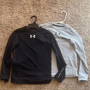 Under Armour Kids Long Sleeve Tees - Black and Light Gray